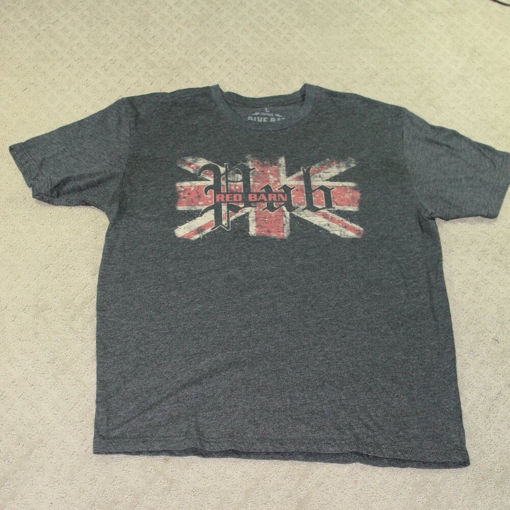 Vintage Dive Bar Size L Red Barn Grey Unisex Short Sleeve T-Shirt